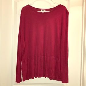 Dark Pink Peplum Top